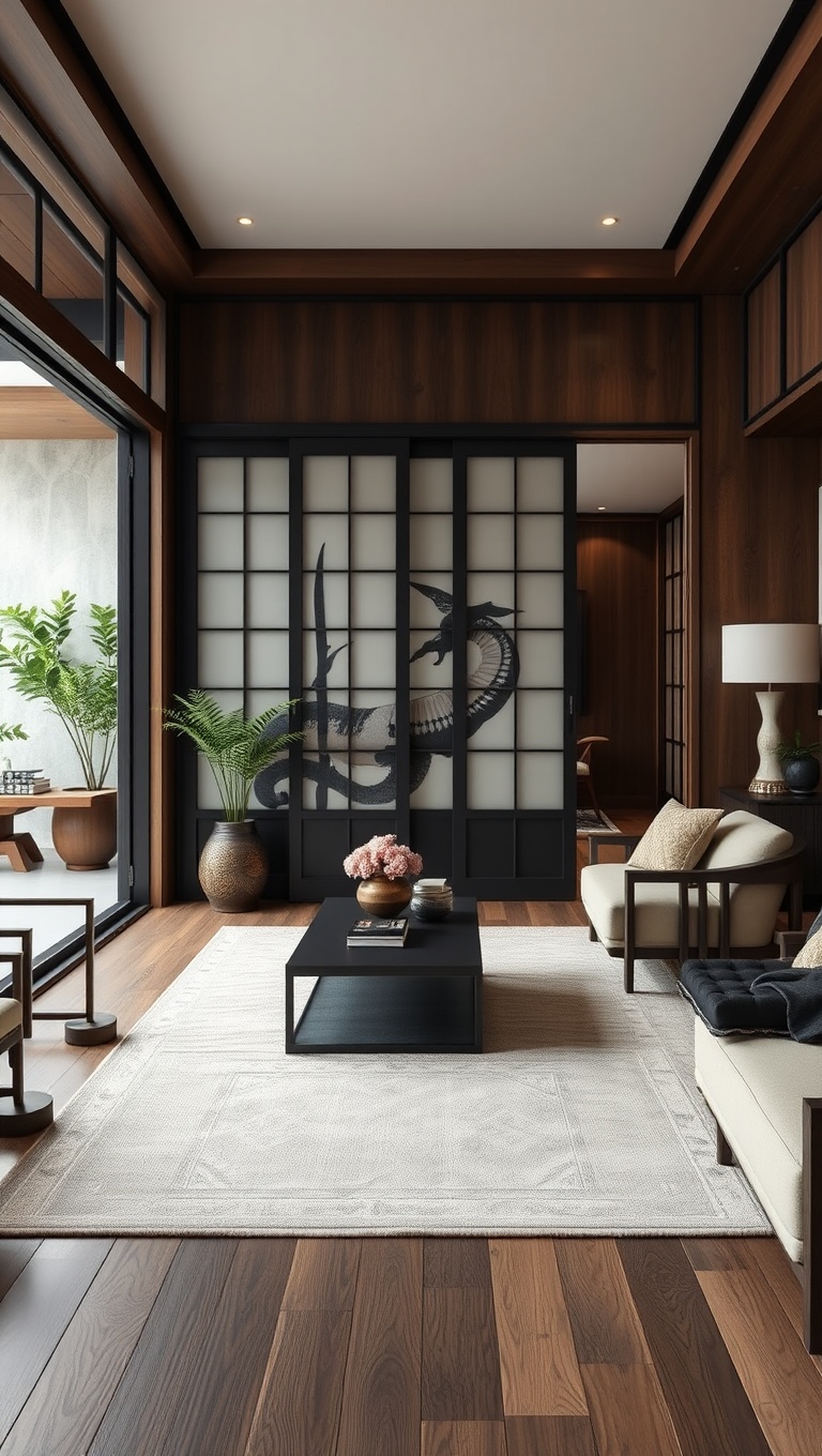 20 Inspiring Ideas for Your Traditional Asian-Inspired Living Room - 11. Sliding Doors: Seamless Transitions in Your Home