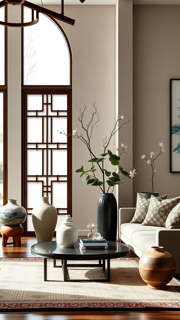 20 Inspiring Ideas for Your Traditional Asian-Inspired Living Room - 16. Beautiful Ceramics: Unique Pieces to Showcase