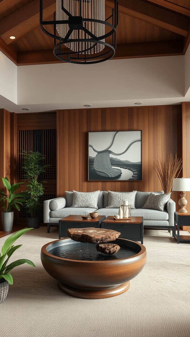 20 Inspiring Ideas for Your Traditional Asian-Inspired Living Room - 20. Water Features: The Sound of Serenity