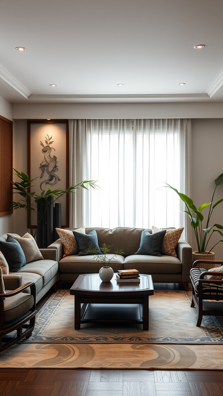 20 Inspiring Ideas for Your Traditional Asian-Inspired Living Room - 5. Bamboo Accents: Simple and Elegant