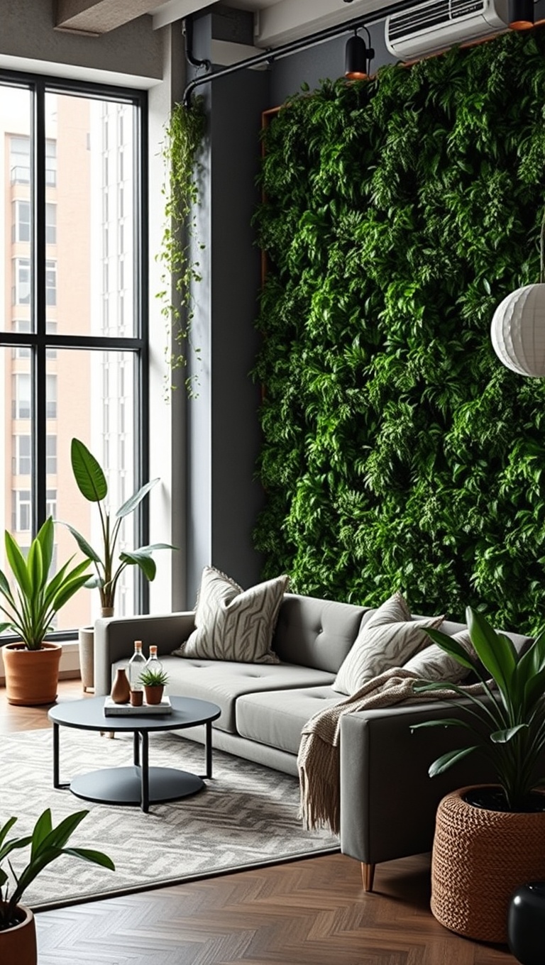 20 Lush Ideas for Creating Your Urban Jungle Living Room - Add a Green Accent Wall