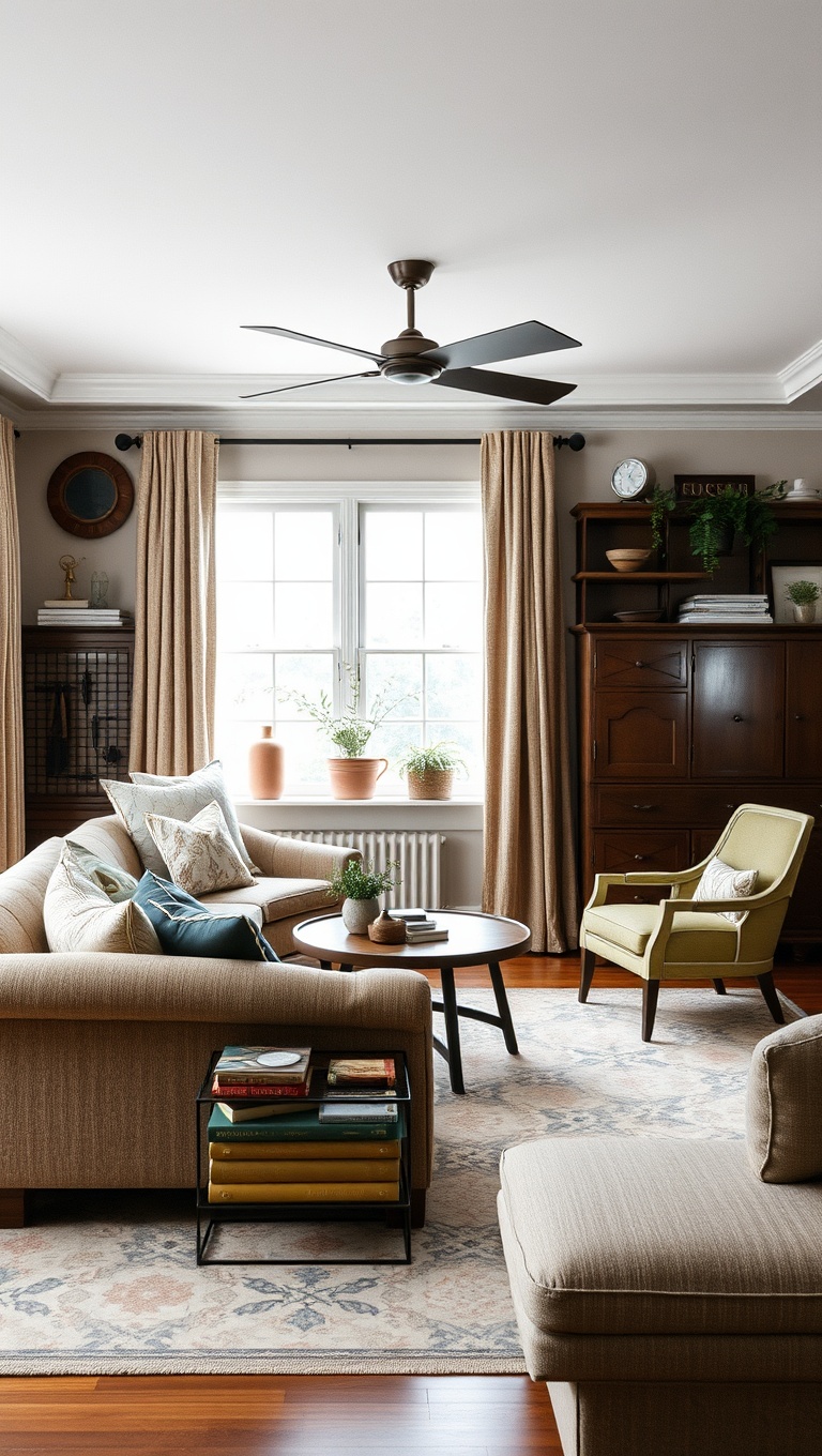 20 Charming Ideas for a Vintage Inspired Eclectic Living Room - 17. Personalized Touch: Family Heirlooms