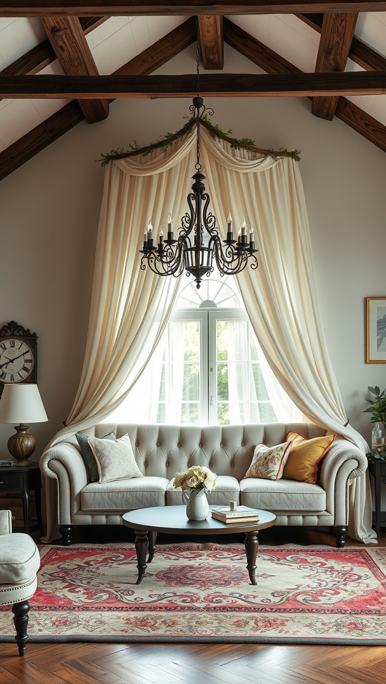 20 Enchanting Ideas for a Whimsical Fairy Tale Living Room - 8. Whimsical Canopy Over Your Sofa